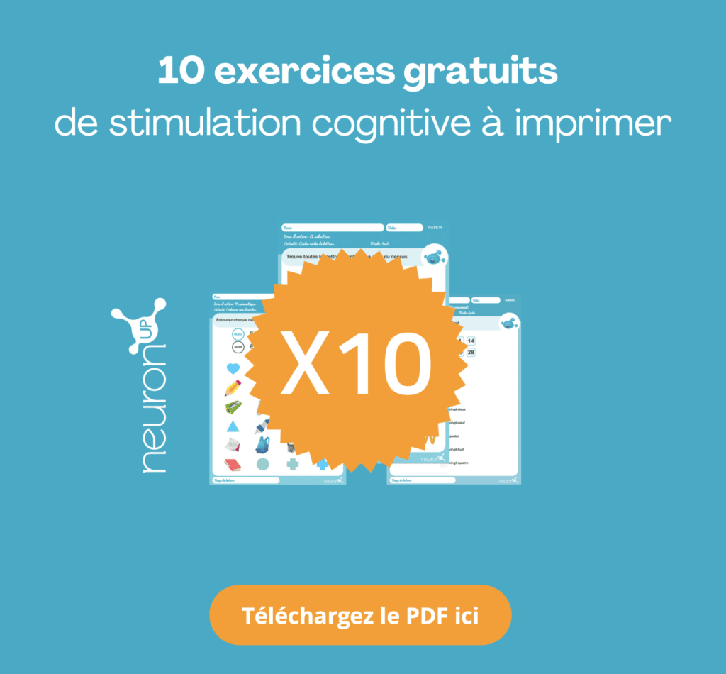 10 Exercices gratuits de stimulation cognitive  à imprimer.