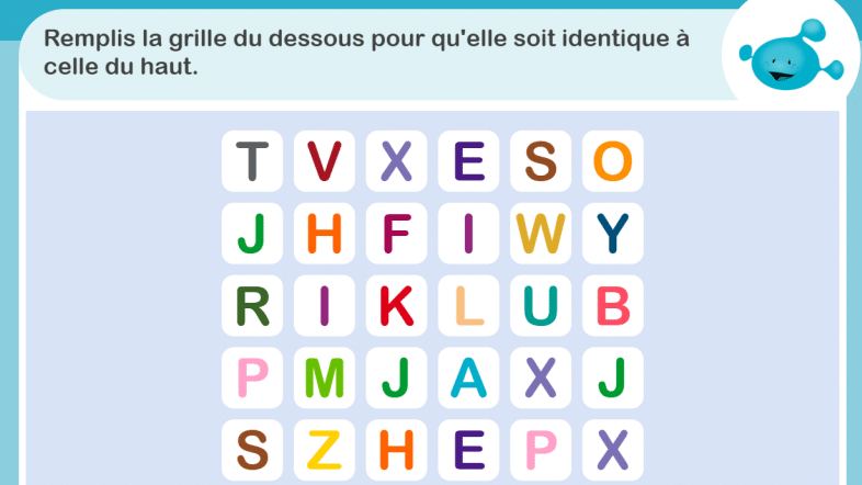 Activité attention soutenue enfants copie les lettres