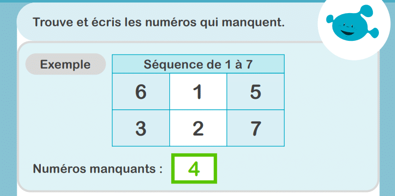 Activité attention soutenue enfants le numéro manquant