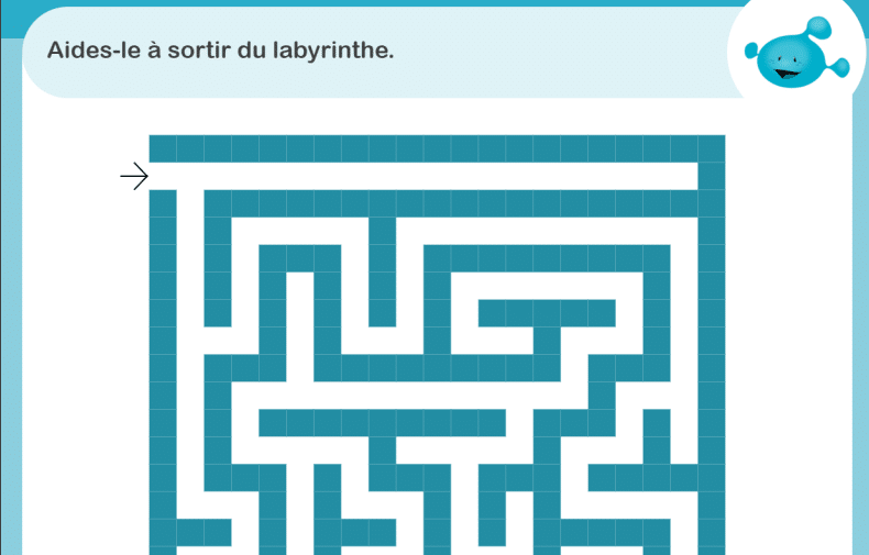 Activité attention soutenue enfants sors du labyrinthe